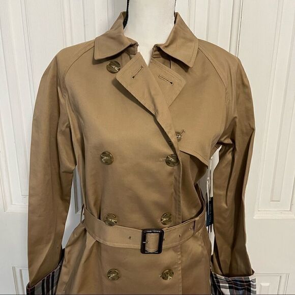 COURT & Rowe Trench Coat Size Medium Khaki. NWT - Picture 4 of 14